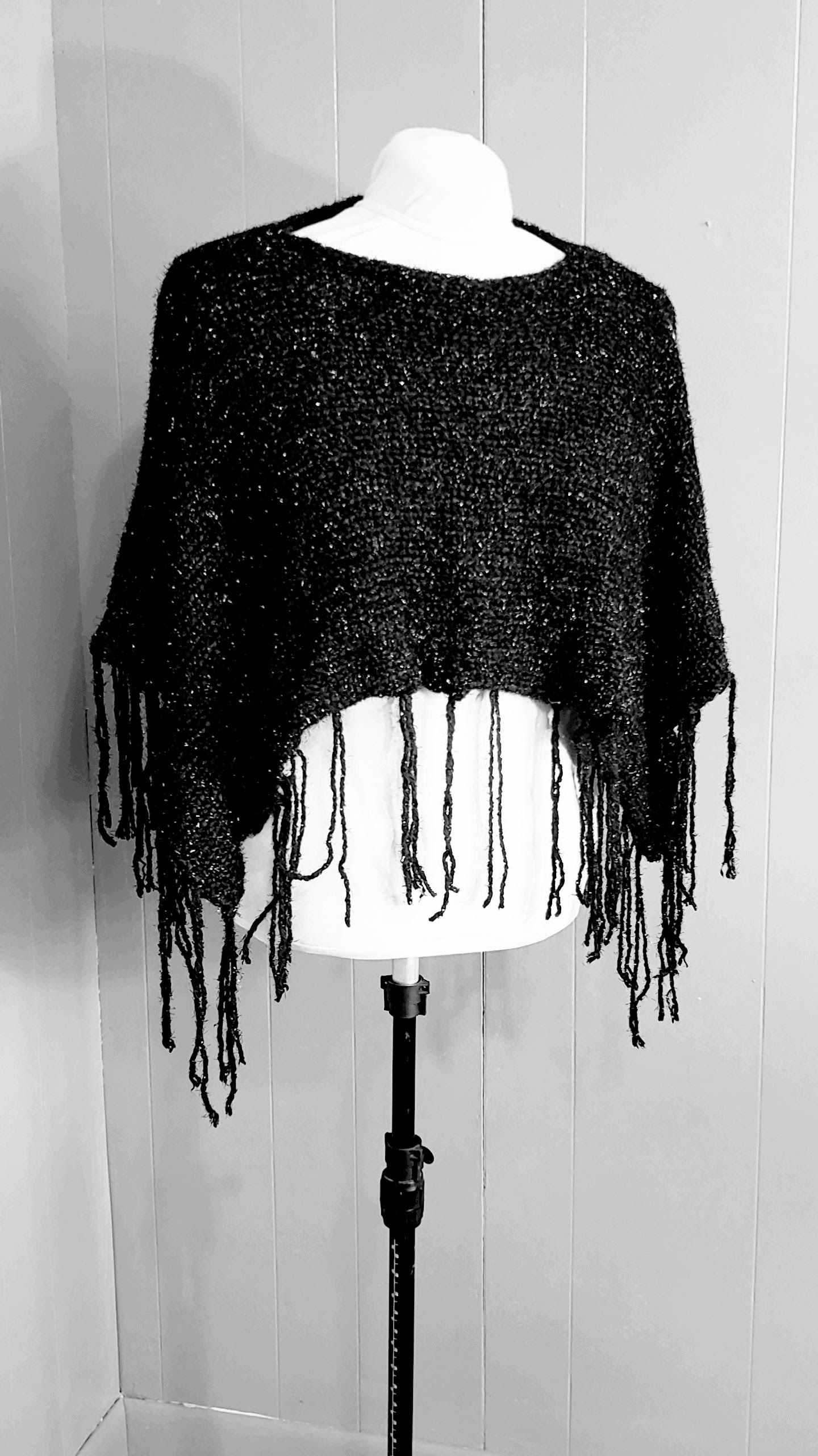 Black Fringed Shawl