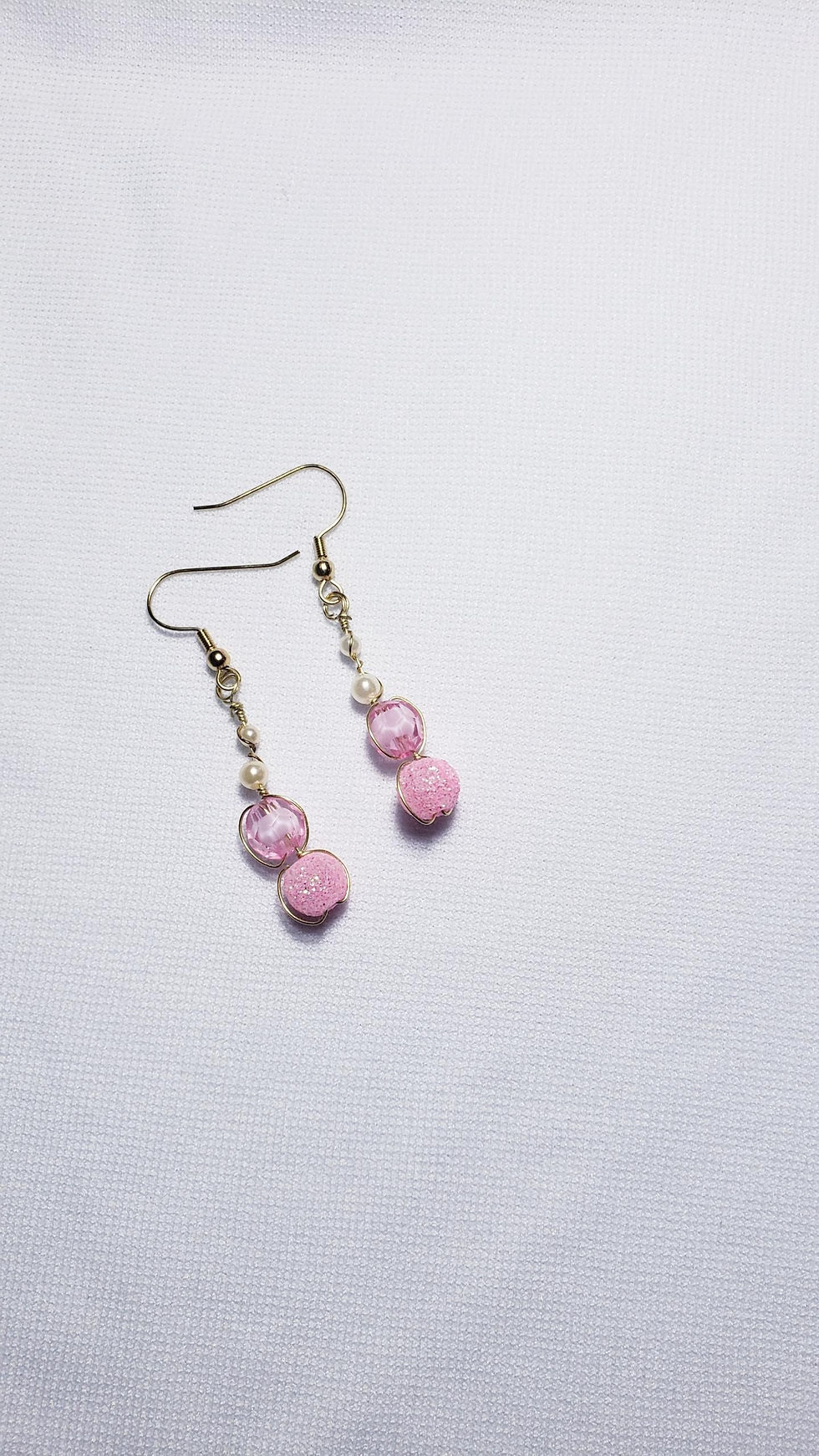 Thumbnail: Pink and Pearl Sparkle Earrings