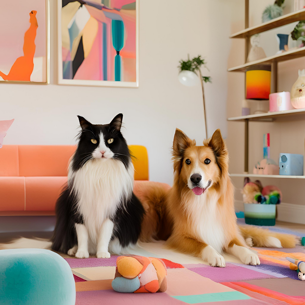 cão e gato em casa