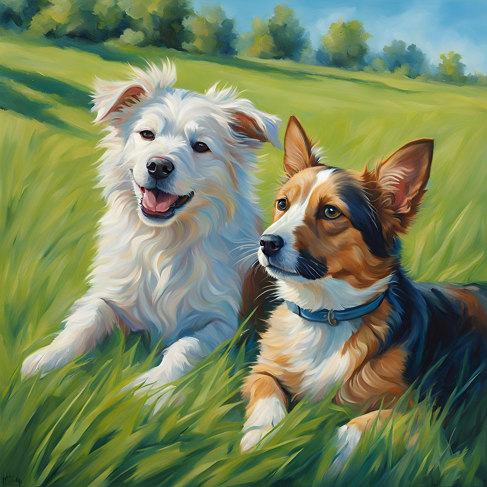 cães no campo
