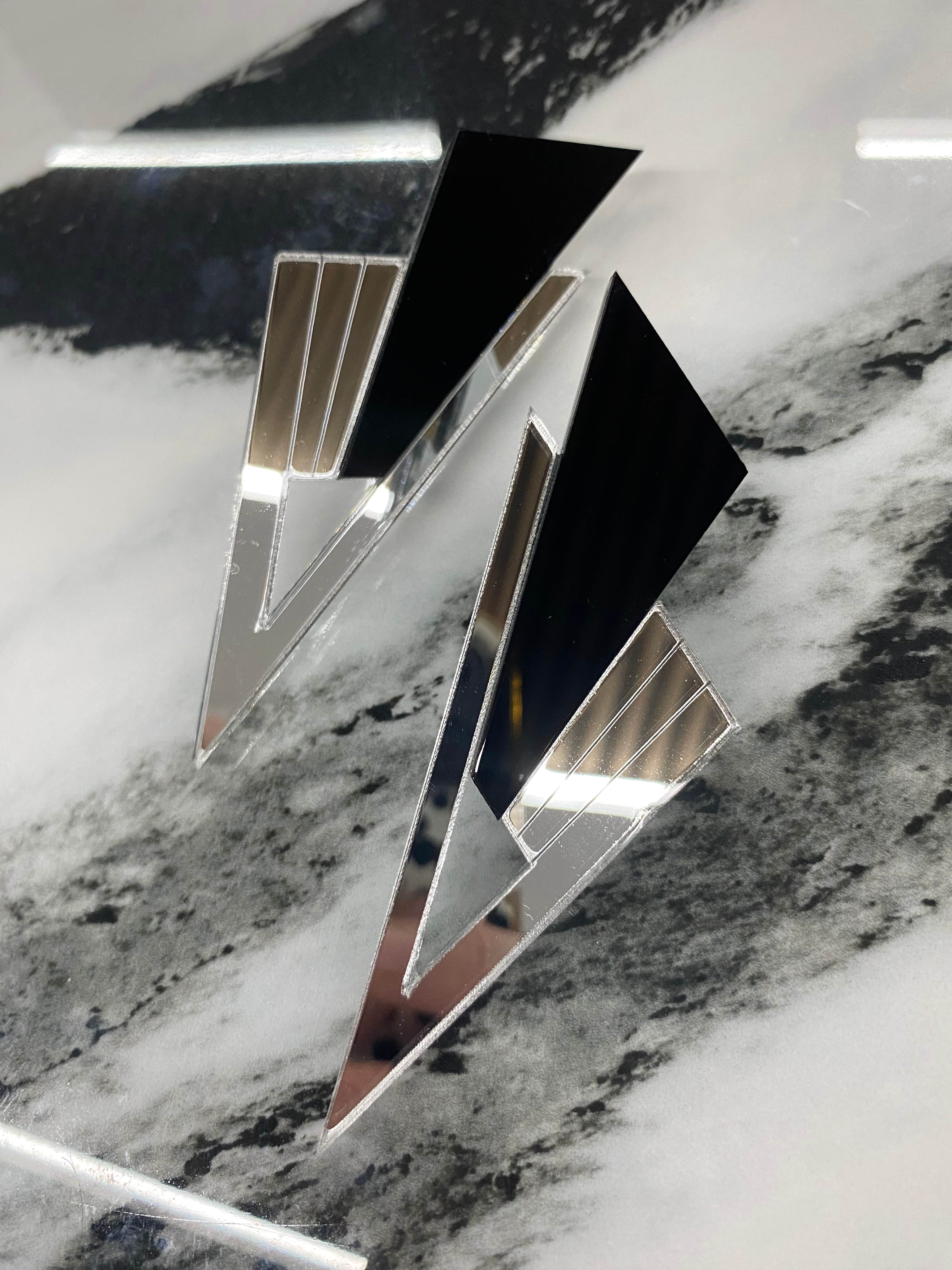 Boucles d’oreilles noir/argent 