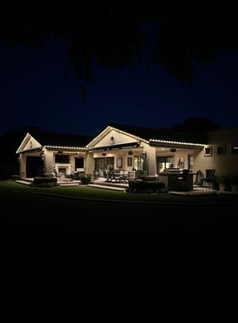 Roofline lighting solutions by Jellyfish for a festive look in Holland, Michigan