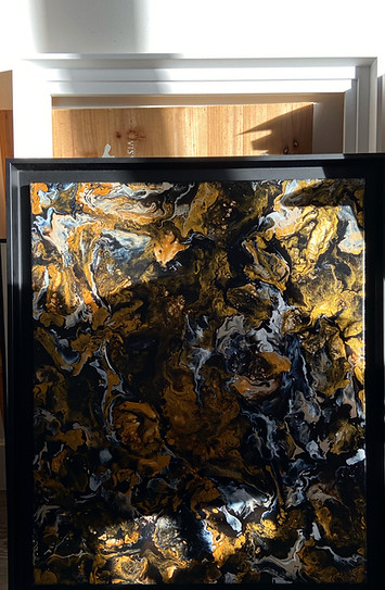Tableau art contemporain - Tableau abstrait doré or