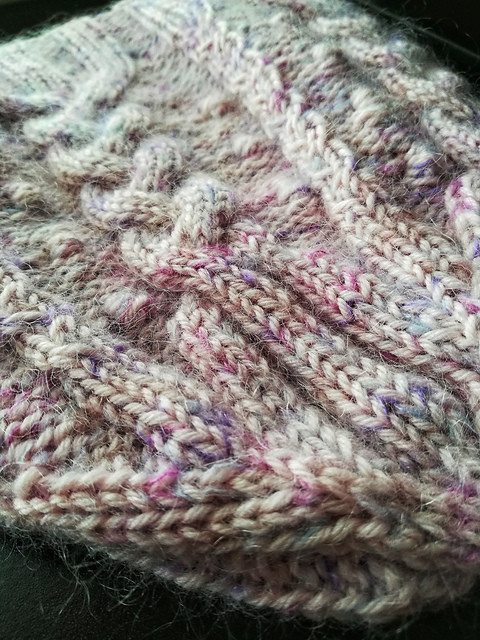 3x3 cabled hat with bobbles and 1x3 cables
