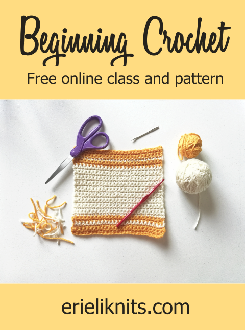 pinterest photo: Beginning Crochet, free online class and pattern.
