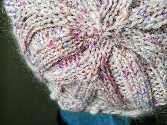 the crown of the hat with a 3x3 rib