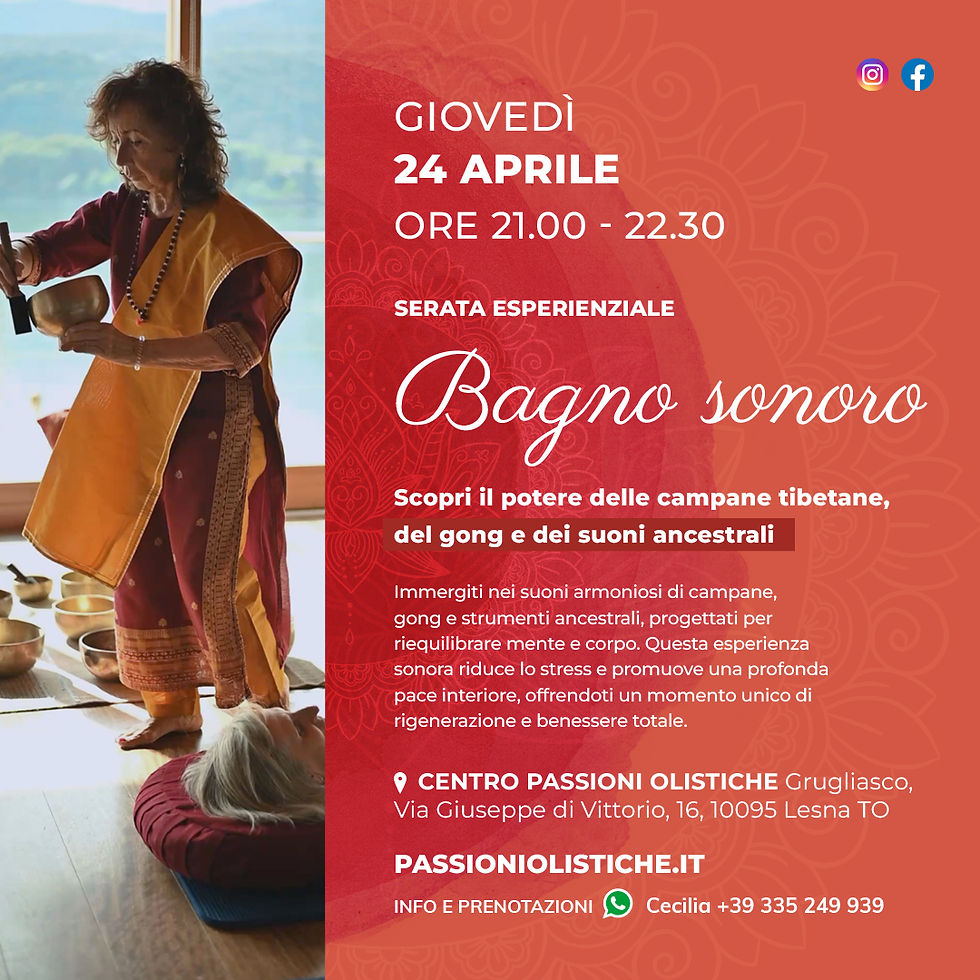 Bagno sonoro con campane tibetane, gong e suoni ancestrali 
