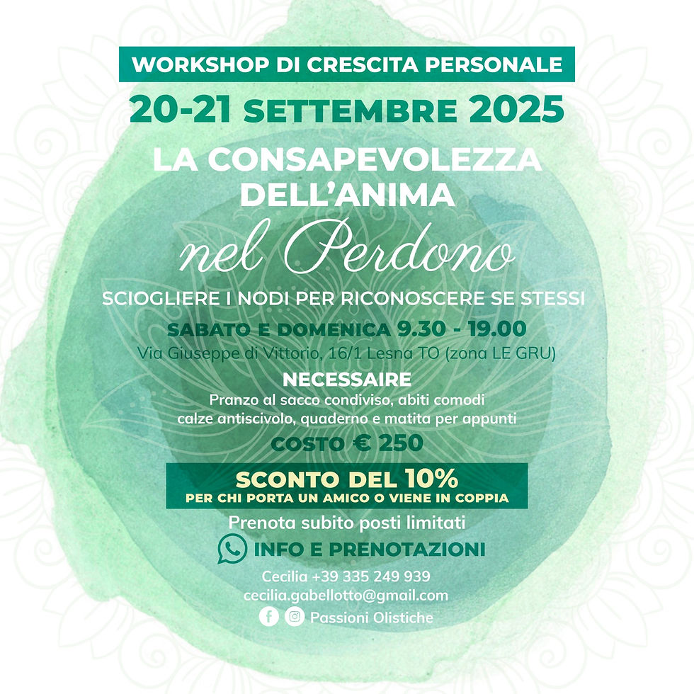 Corso La Consapevolezza dell'anima nel Perdono