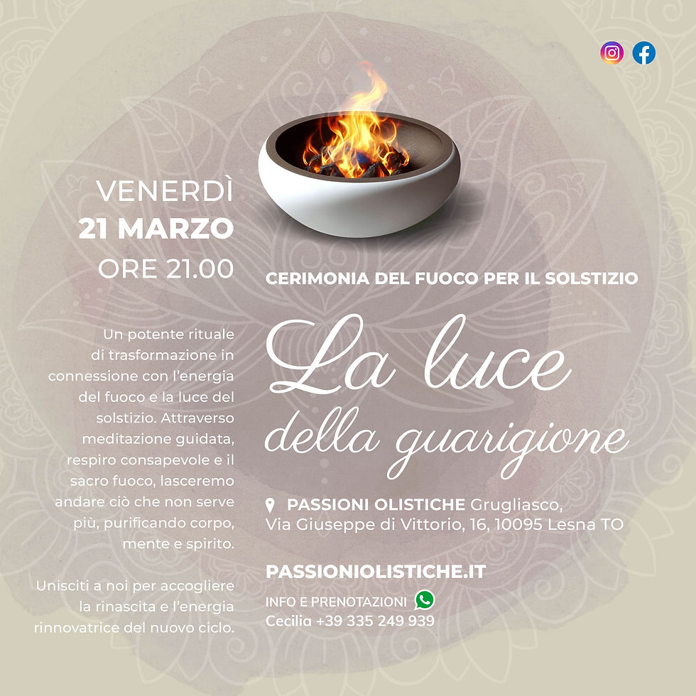 Cerimonia del fuoco e meditazione: "La luce della guarigione"