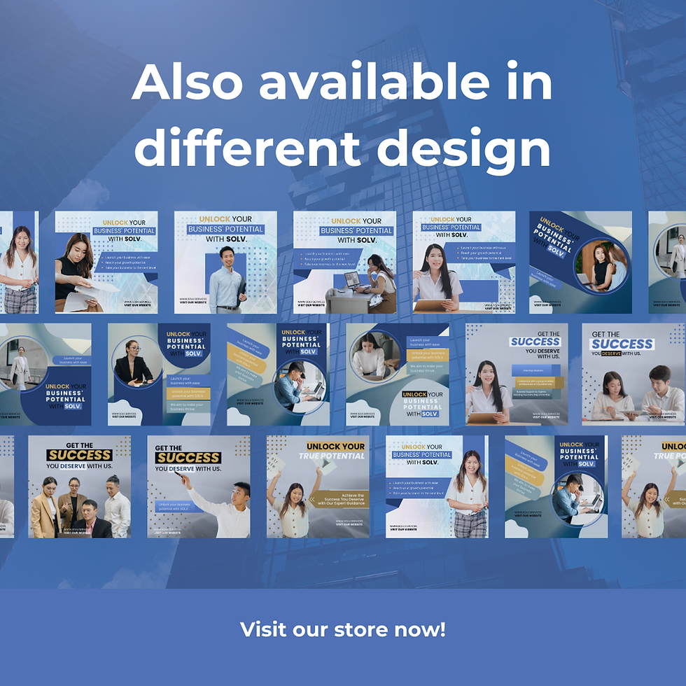 Thumbnail: Business Marketing Material Canva Template - Blue