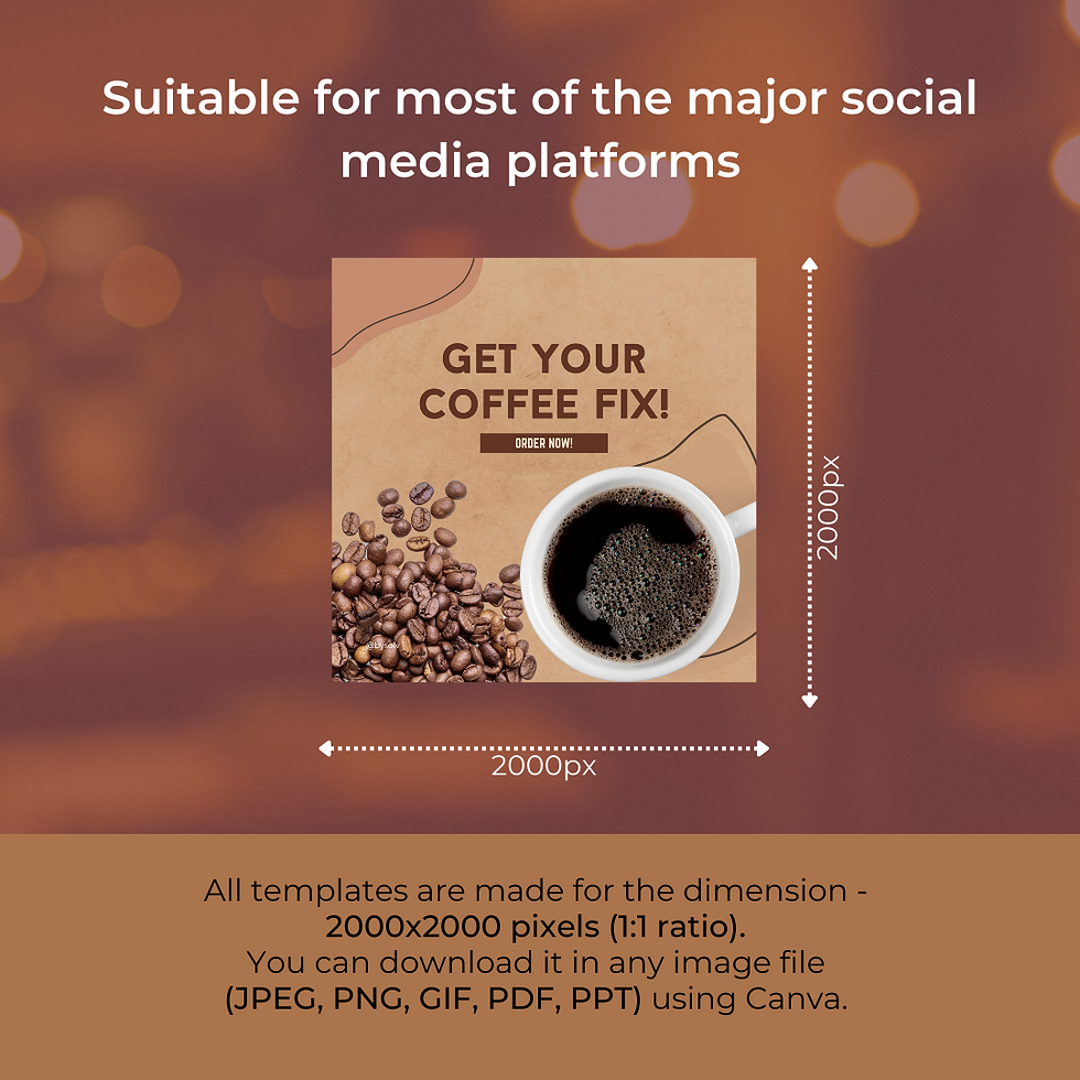 Thumbnail: Coffee, Cakes, Café : Marketing Material Canva Template