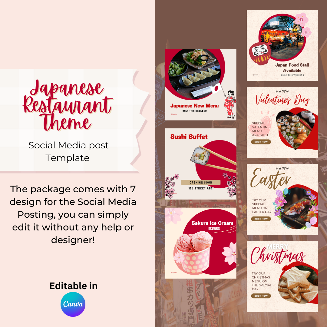 Sushi to Ramen : Marketing Material Canva Template