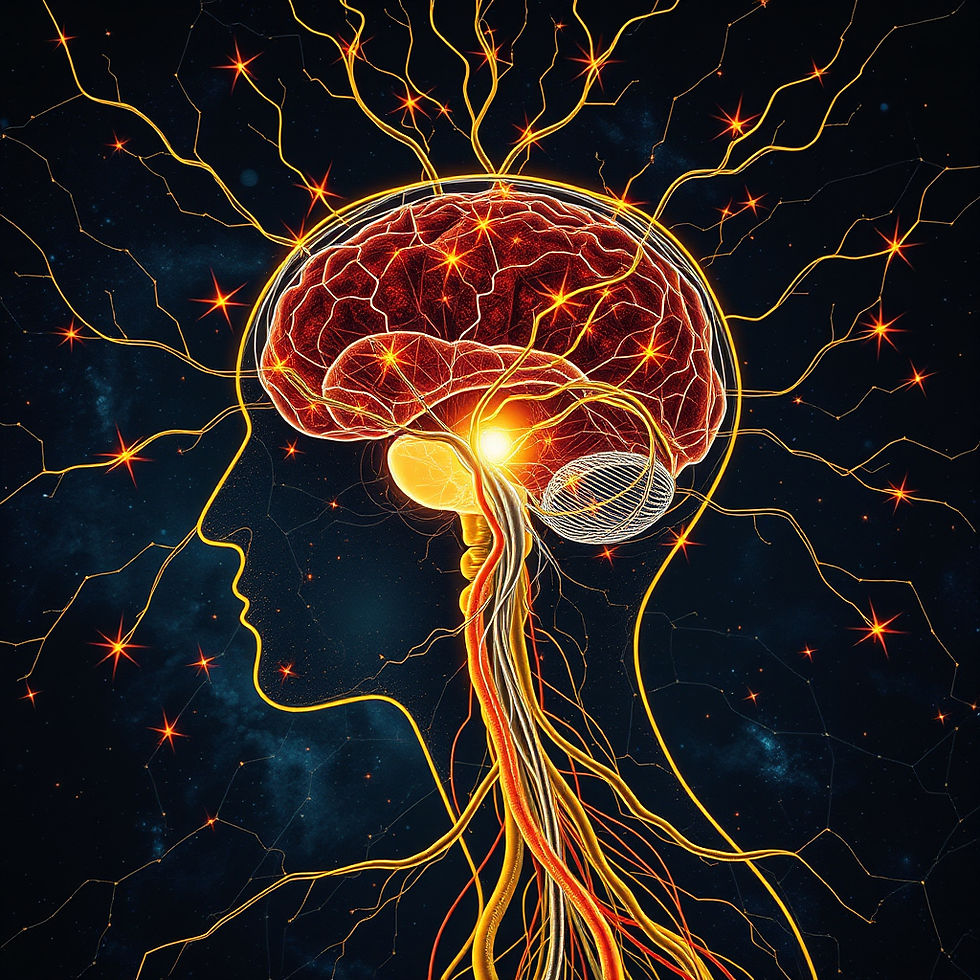 The mind and nervous system are all connected to regulate and influence thoughts, feelings and physical sensations.