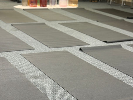 Yoga mats in classroom