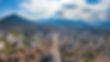 Aerial drone view of the French commune of Voiron, situated in the Isère department, showc