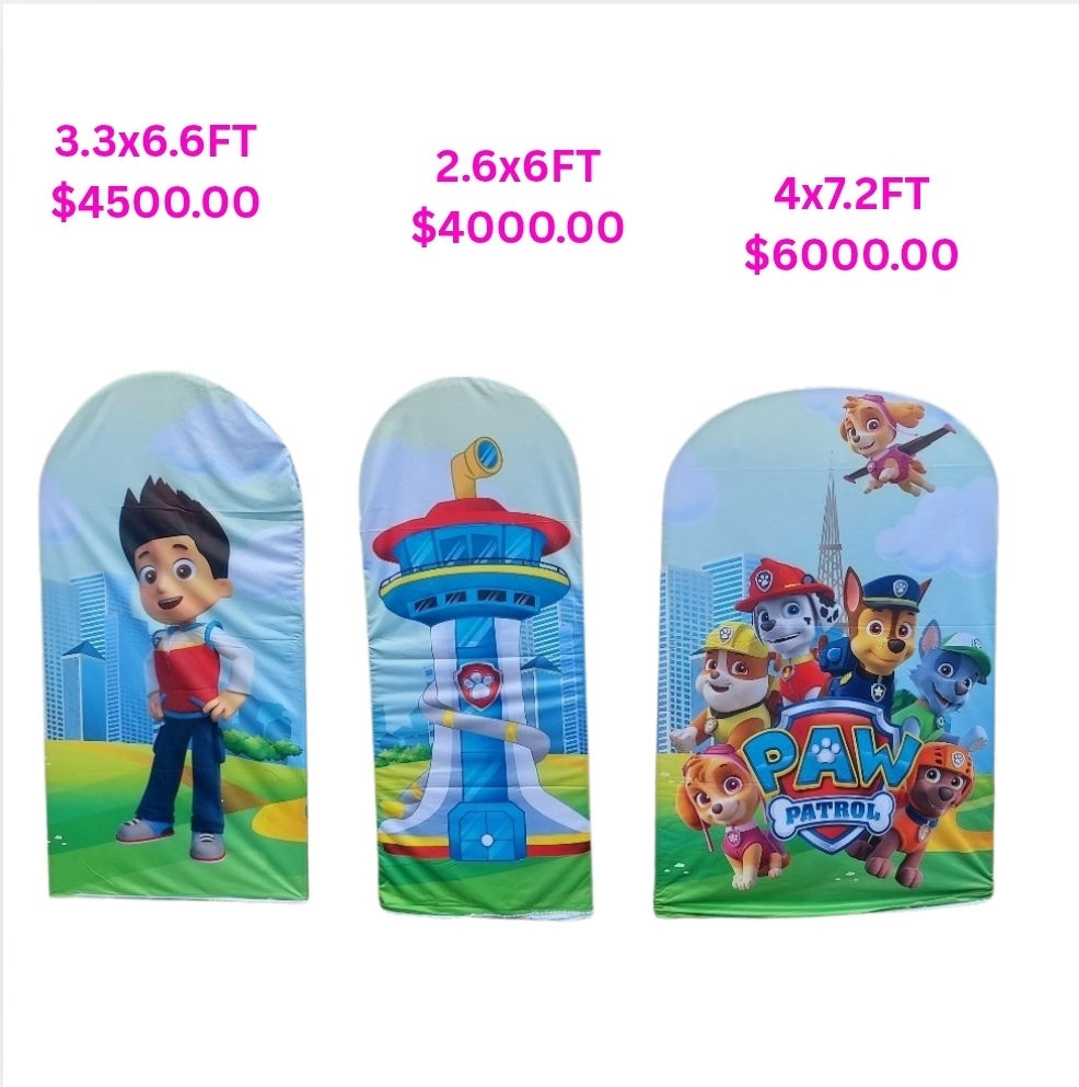 Asst Paw patrol fabric arch  backdrop  covers