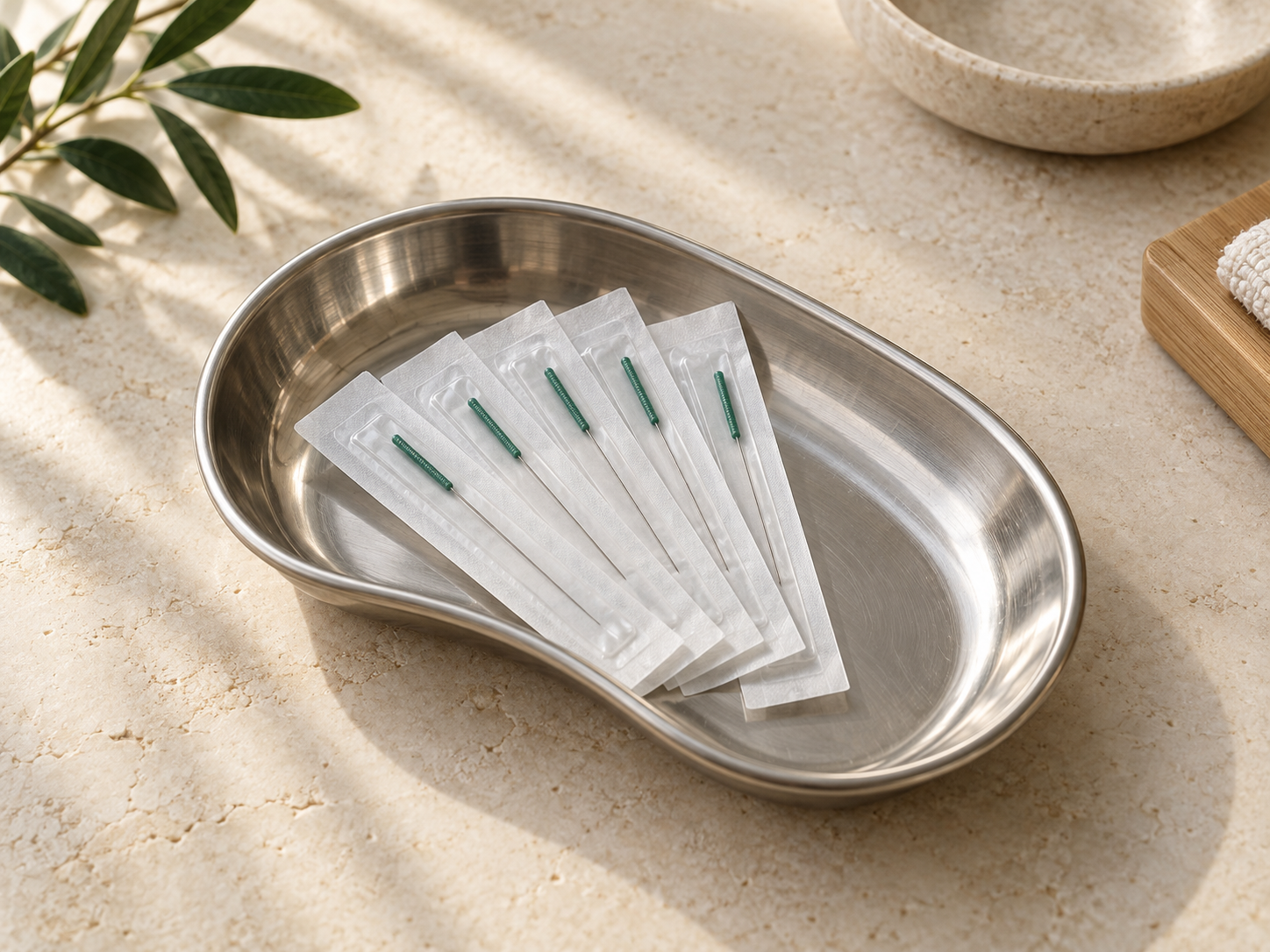 Illustrative acupuncture equipment — no treatment demonstration