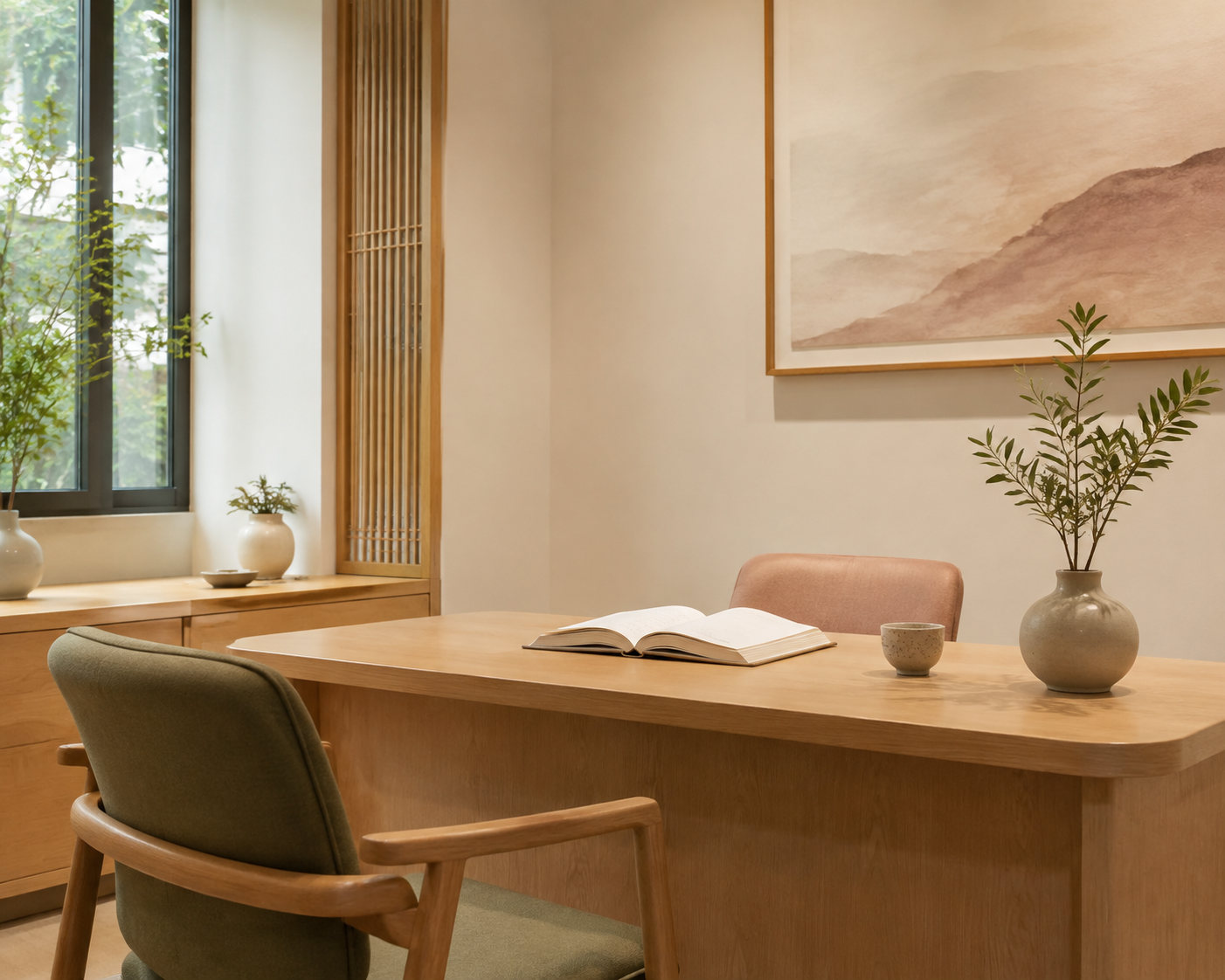 Calm private consultation room at Olive3 TCM