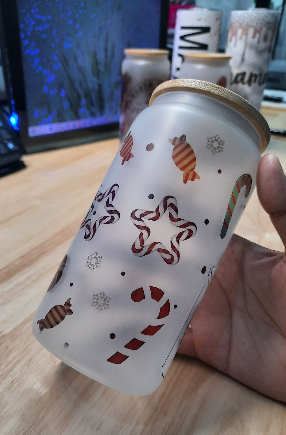 ภาพขนาดย่อ: 16oz Glass Can Tumbler – Customize Your Drinkware/แก้วนำ้พิมพ์ลายตามสั่ง