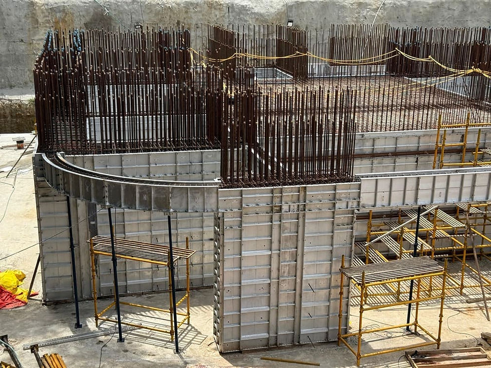 Aluminium formwork for lift