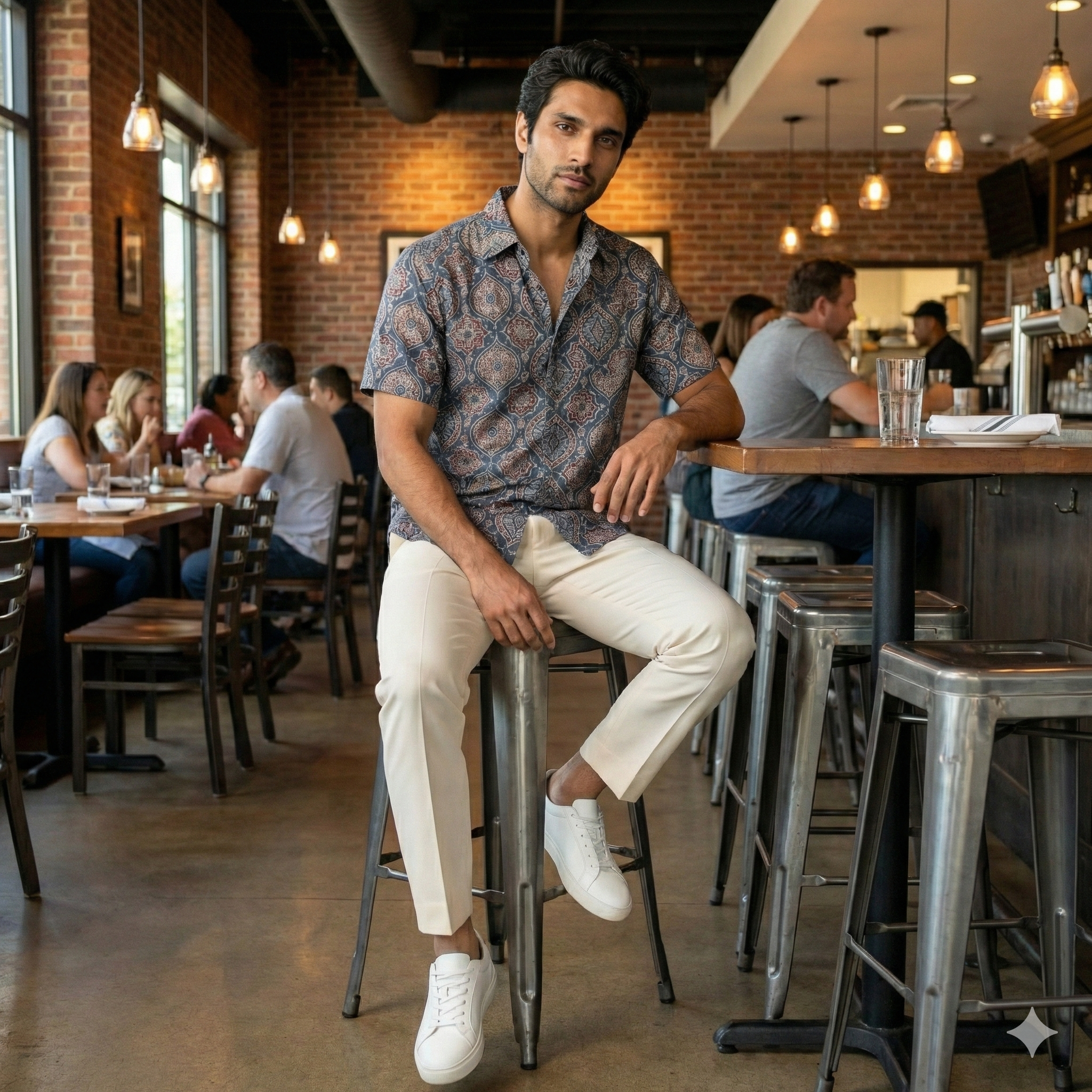 Shirt Handblock Ajrakh Print