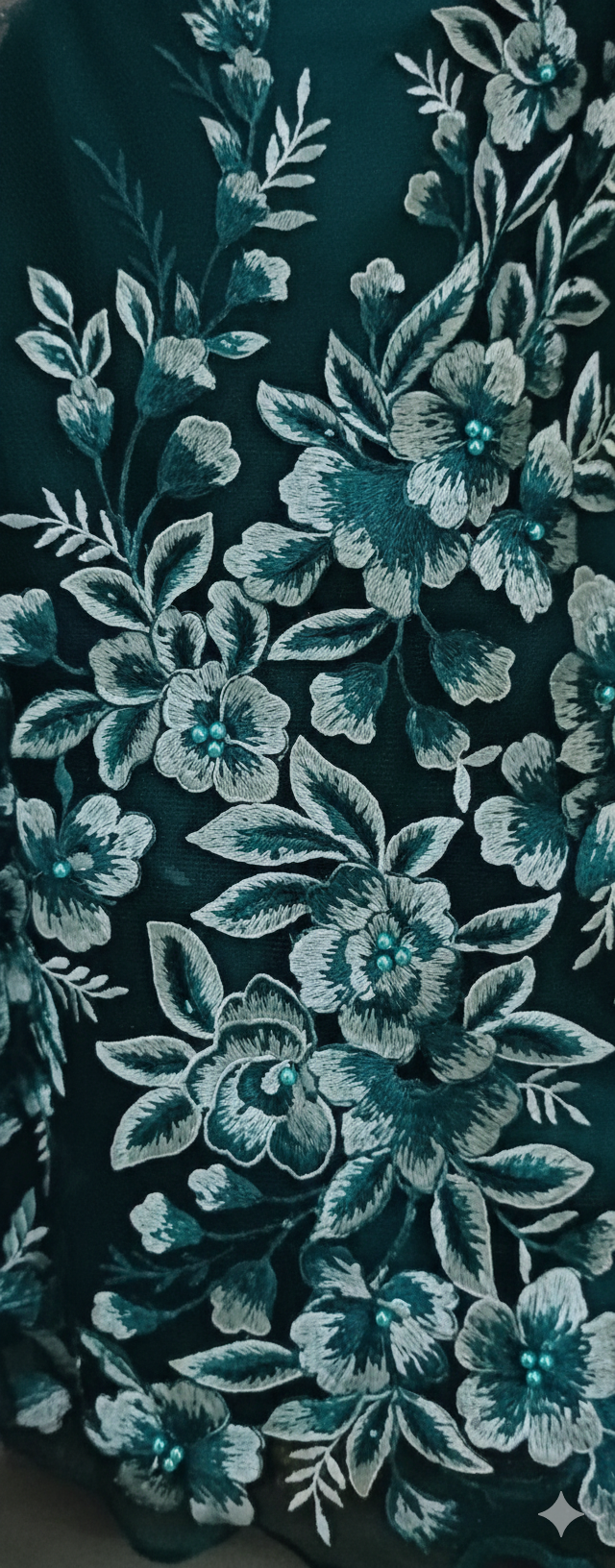 Thumbnail: Gown Green Embroidered Net