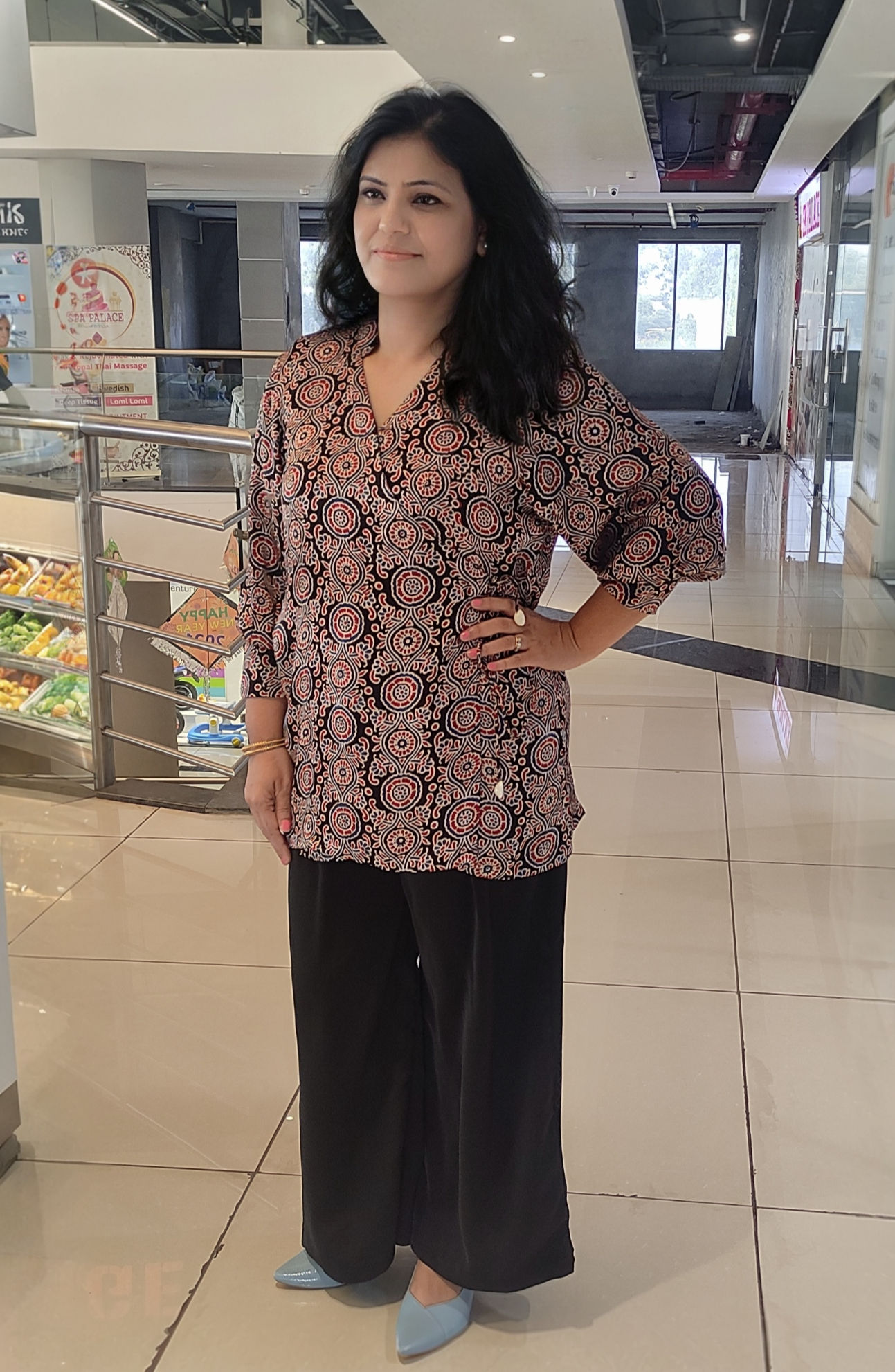 Top - Ajrakh Hand Block Printed Wrap Top