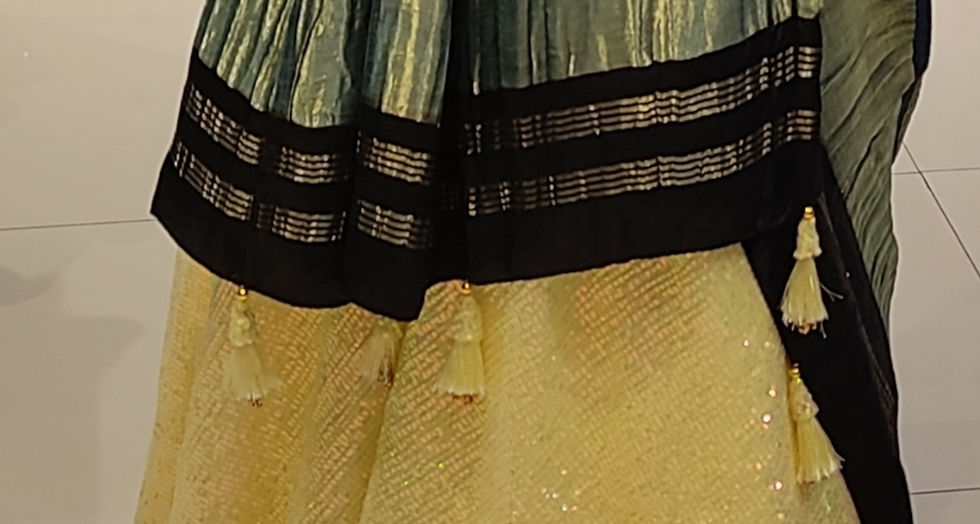 Thumbnail: Lehenga -Yellow Sequined  Lehenga  Set