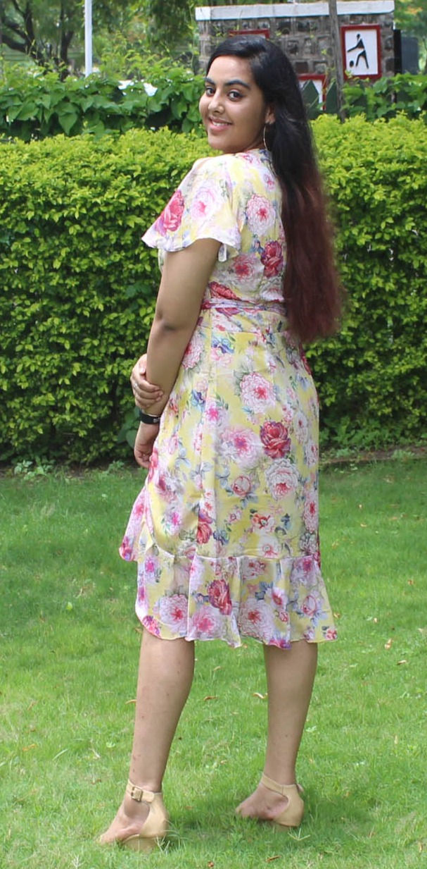 floral printed Chinon Chiffon Dress