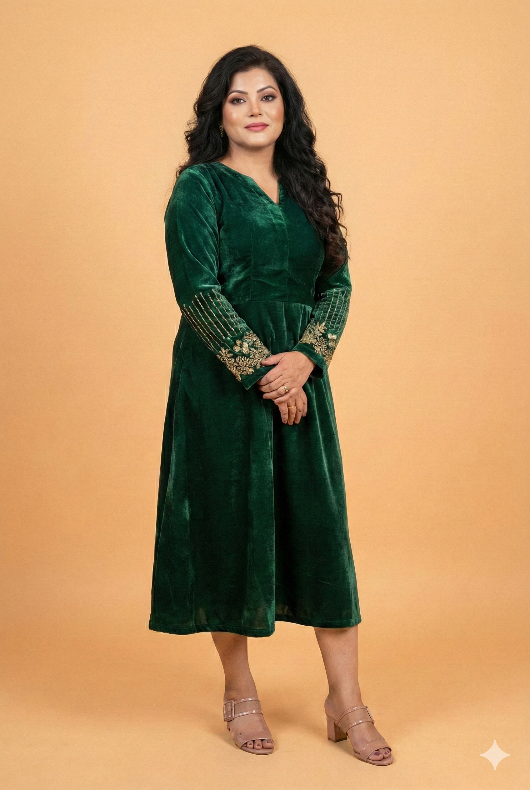 Dress- Green Velvet Dress