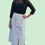 Thumbnail: Skirt- Off White Stretchable Calf Length  A line Skirt
