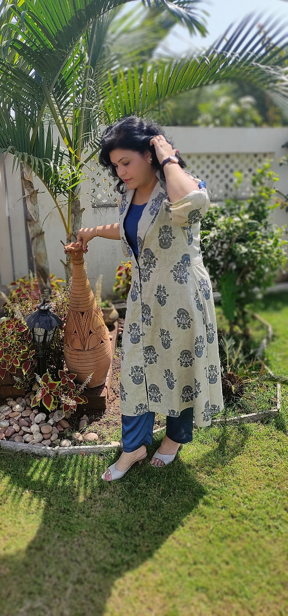 women peacock colored Pant Suit