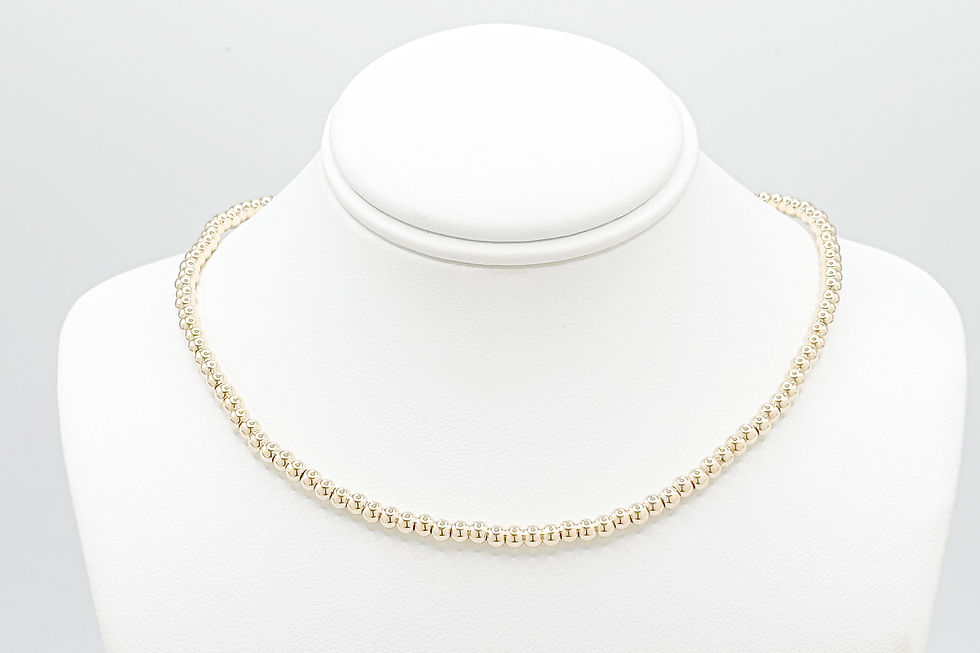 Grace & Gold beaded choker necklace 3mm beads gold filled gold-filled Grace and Gold Christian jewelry with meaning 3mm beads
