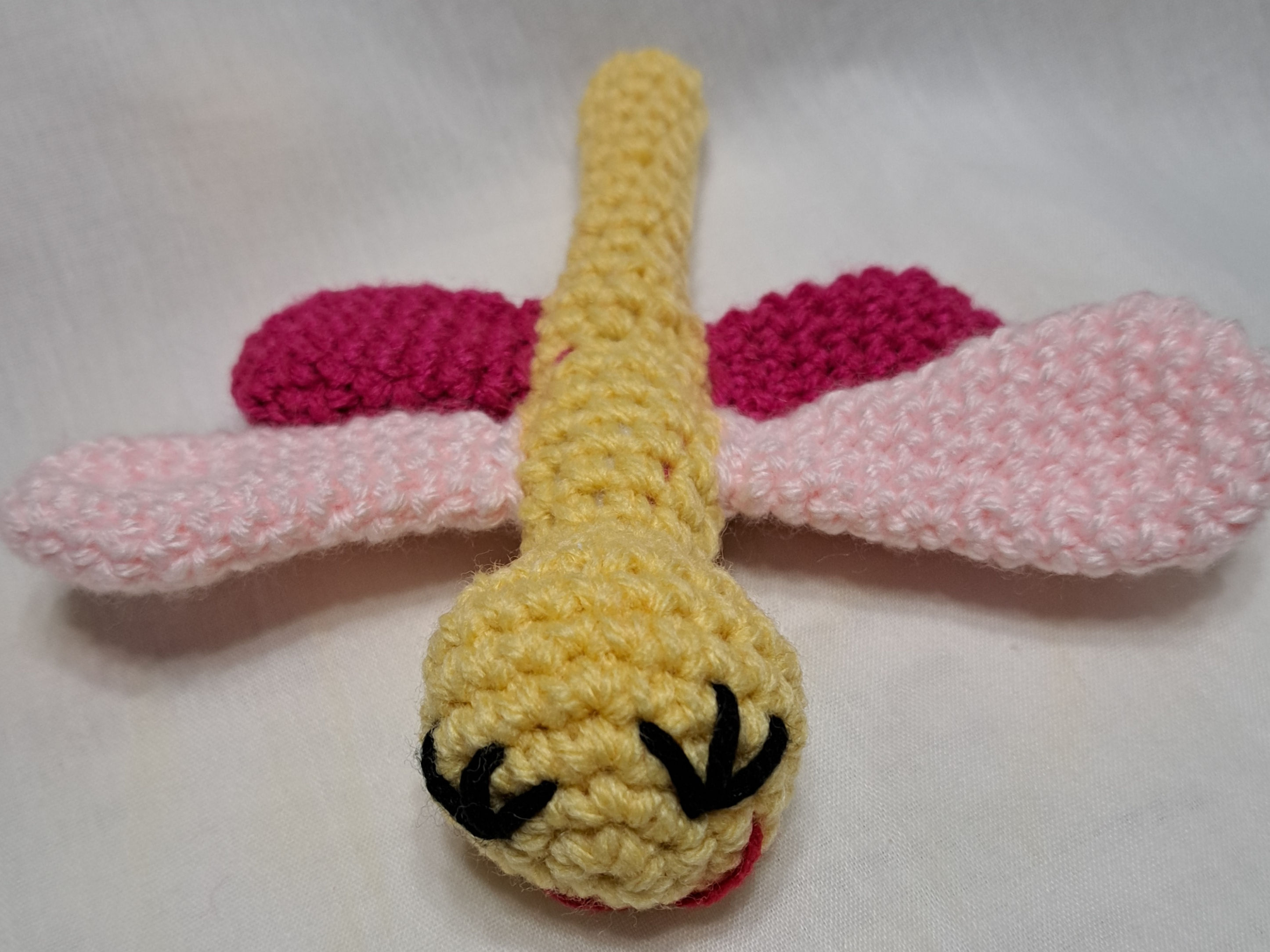 Maize/Pink Dragonfly Rattle