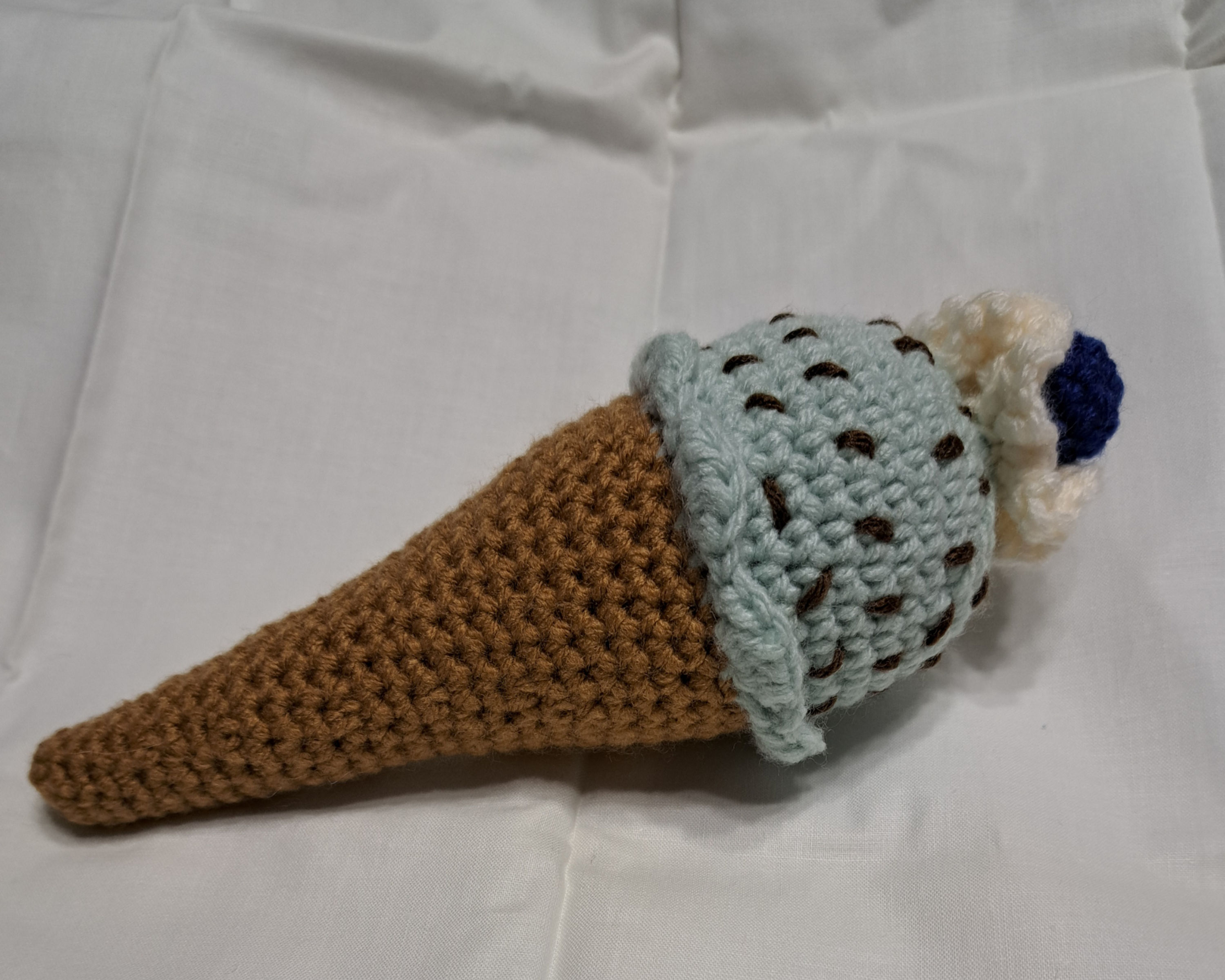 Mint Chocolate Chip Ice Cream Cone Rattle