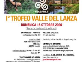 TROFEO VALLE DEL LANZA, 18 OTTOBRE 2026