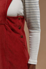 Robe tablier JANIG - Velours côtelé - Fraise