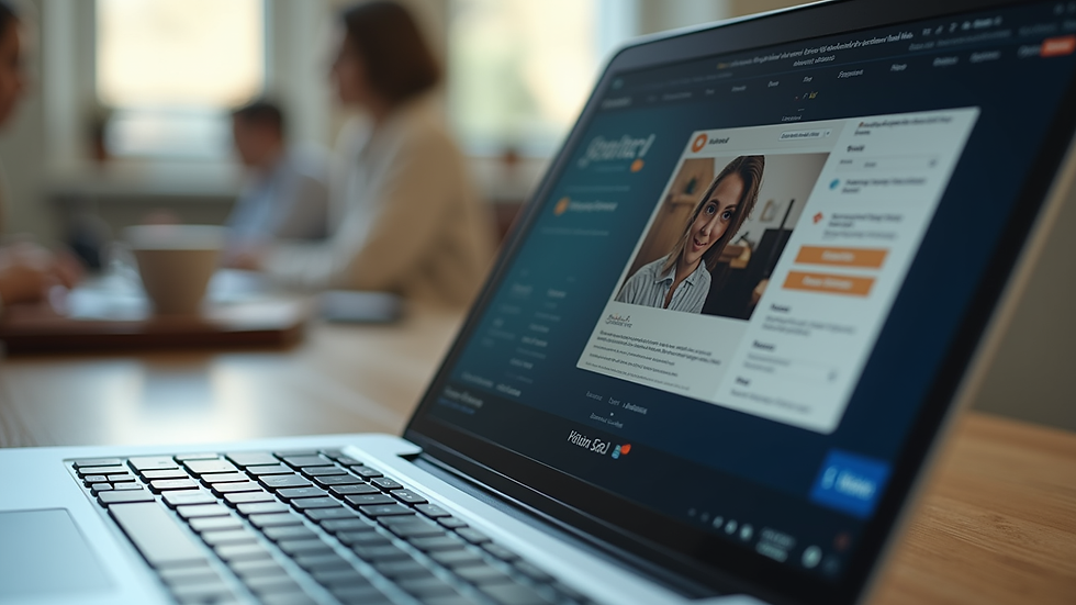 Close-up of a laptop screen showing an online education platform