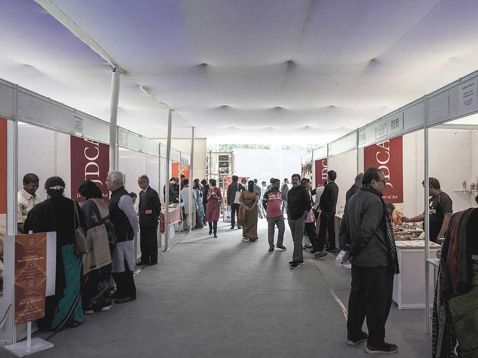 A variety of stalls, presenting 22 craftspeople at the Film Festival