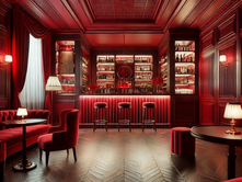 Crimson Secrets: Designing a Red-Hued 1920s Speakeasy Bar in Tiny Spaces