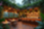 Moonlit Rooftop Jungle Bar: Tropical Paradise Above the City