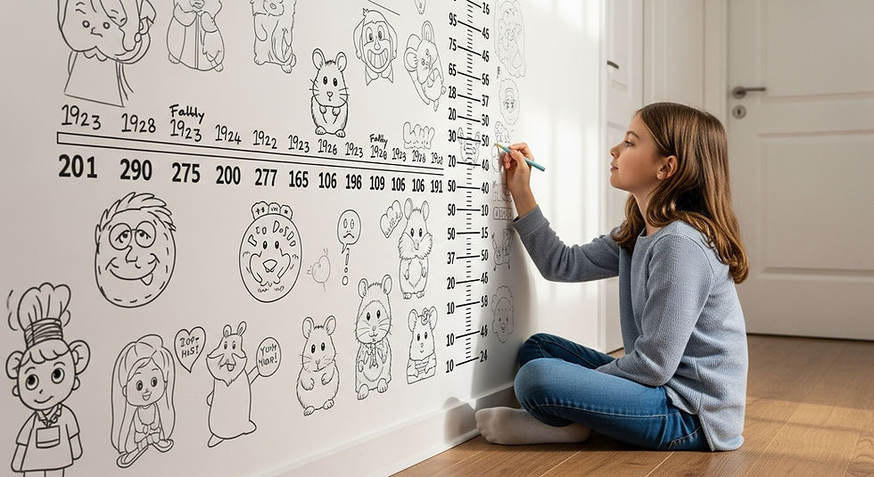 How to Create a Family Height Timeline with Sketches and Doodles