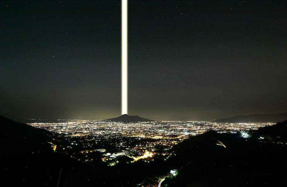 Emilio Ferro | Volcanoes Of Light | Vesuvius Photomontage 2019 | Emilio Ferro Studio Light Art Light Artist Barolo Alba Cuneo CN Italia Luce Arte Italy Installazione Temporanea Temporary Installation Studio Emilio Ferro Extra