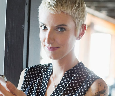 Woman with Short Blond Hair