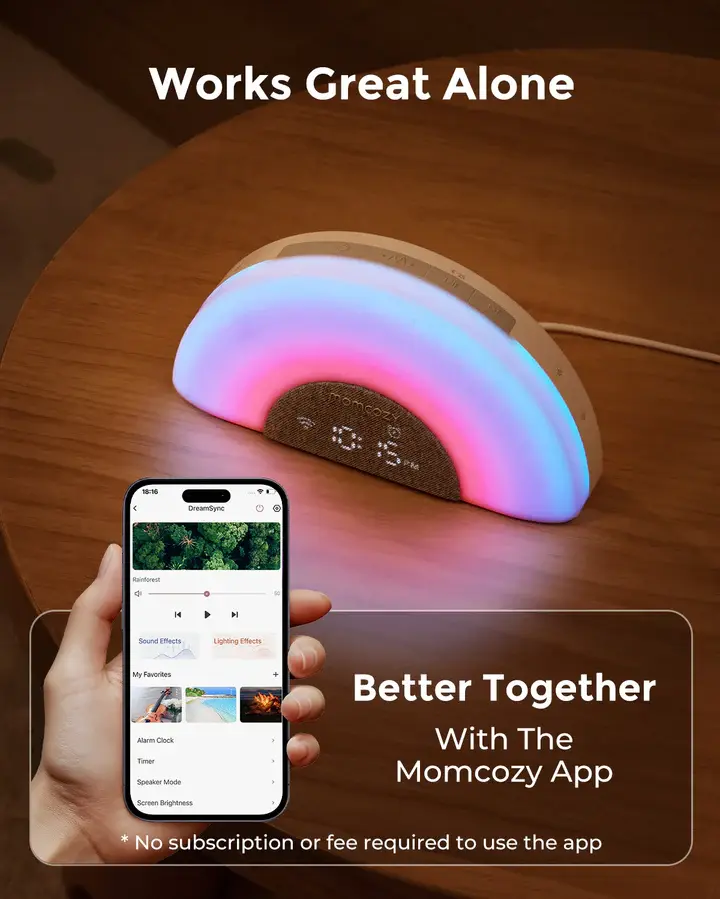 Thumbnail: Momcozy - DreamSync Tech™ Smart Baby Sound Machine - Rainbow Light & App Control