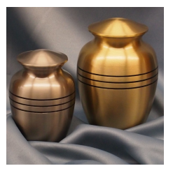 Banded Metal Urn
