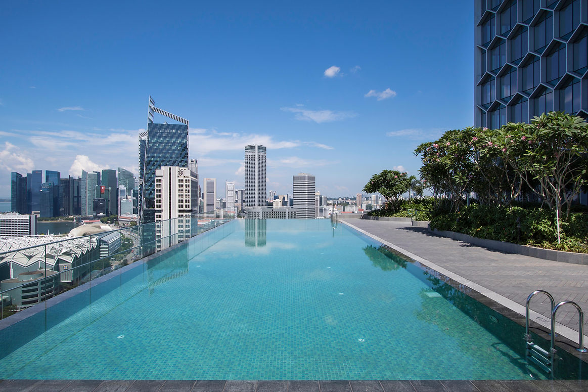 Infinity pool view at Andaz Singapore.