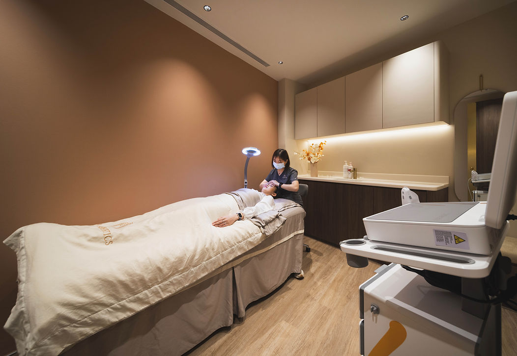 Treatment room view in the SOL Aesthetics Medical Clinic interior.