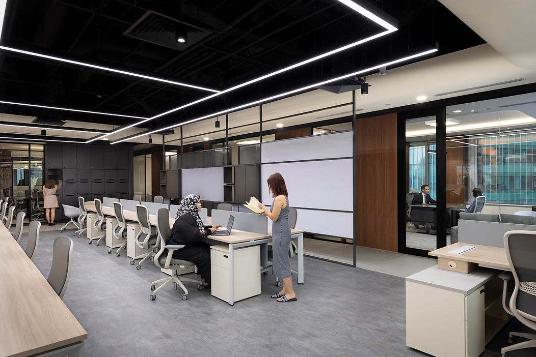 Open office view in the Samudera workplace interior.