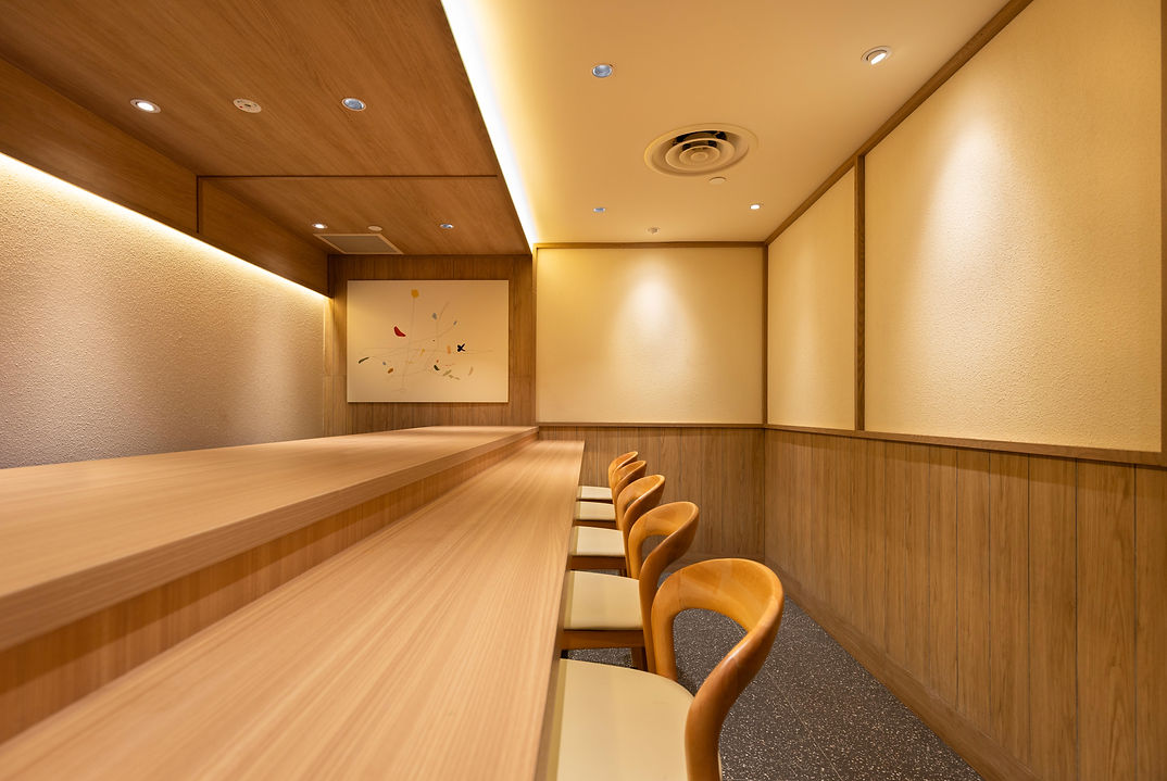 Private counter room in the Sushidan interior.